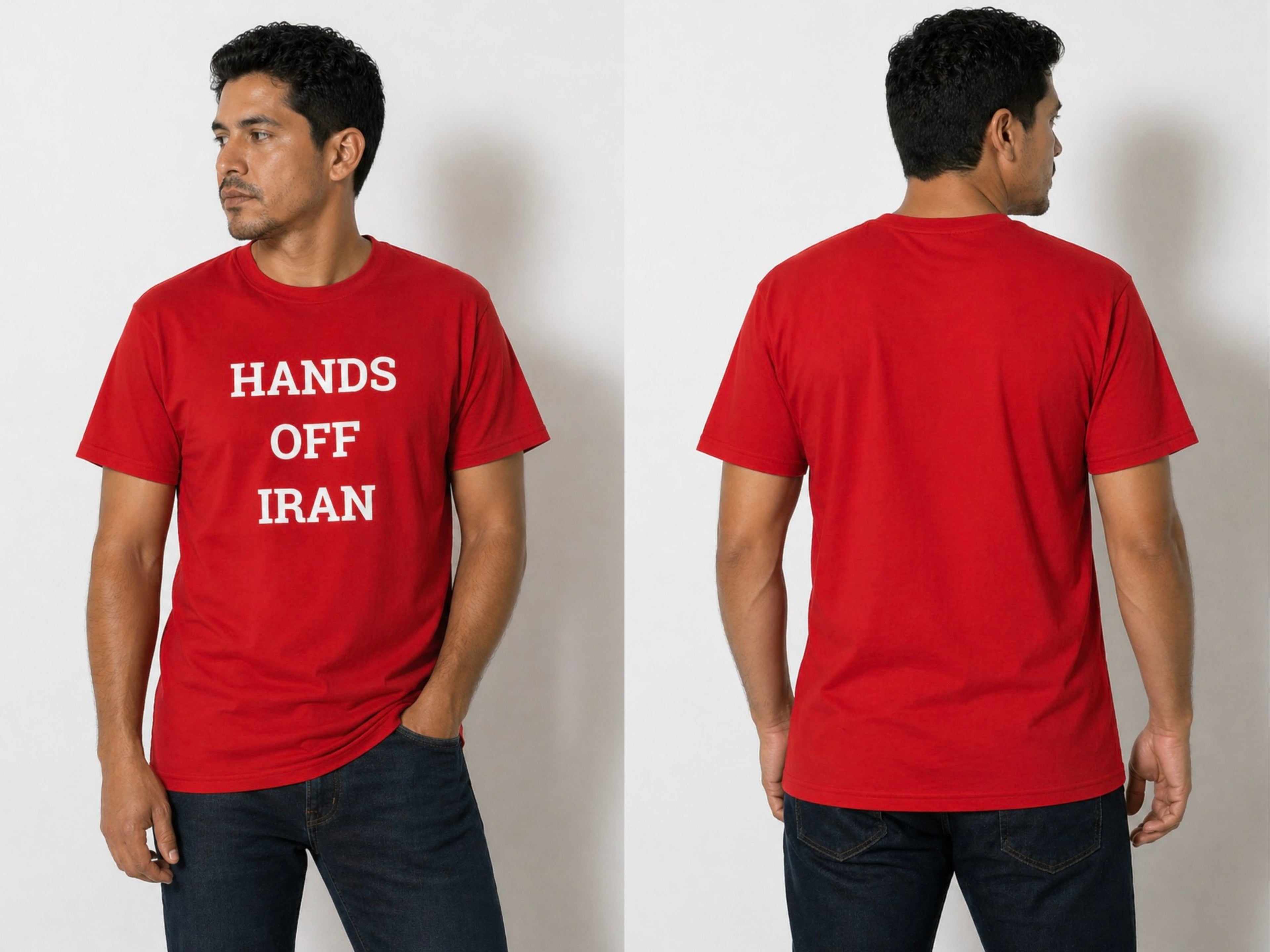 Hands Off Iran tee