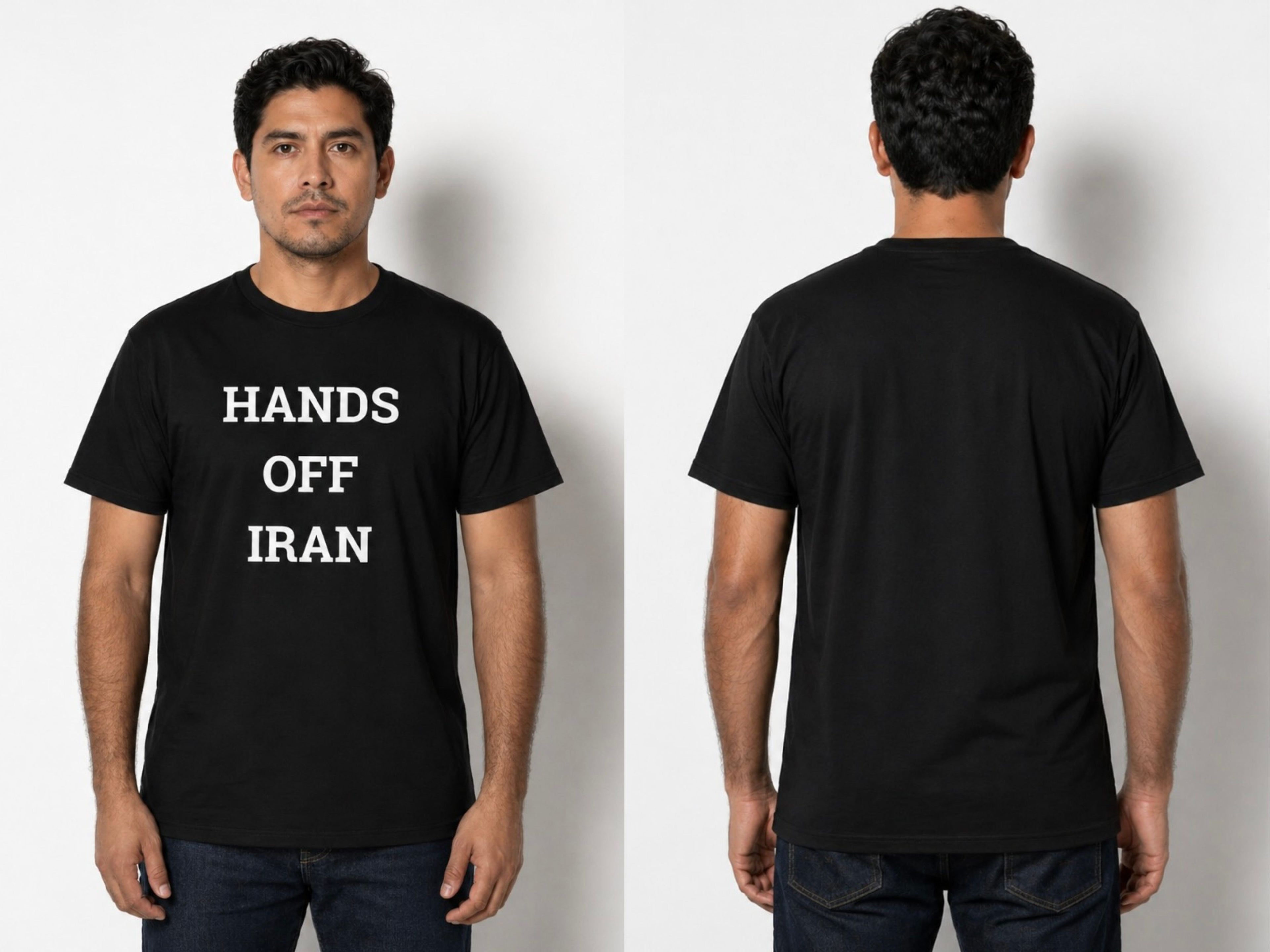 Hands Off Iran tee